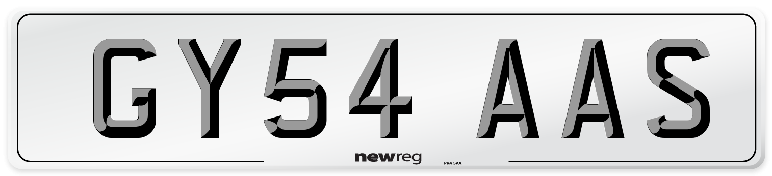 GY54 AAS Number Plate from New Reg